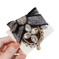 Fall Winter Rhinestone Bow Big Designer Brooch Pin for Women Girl Coat Sweater Accessories Vintage Badge Fashion Jewelry Handmad